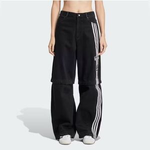 Adidas Originals ADIBREAK Denim TWO-IN-ONE Pants Women's 34 NWT!